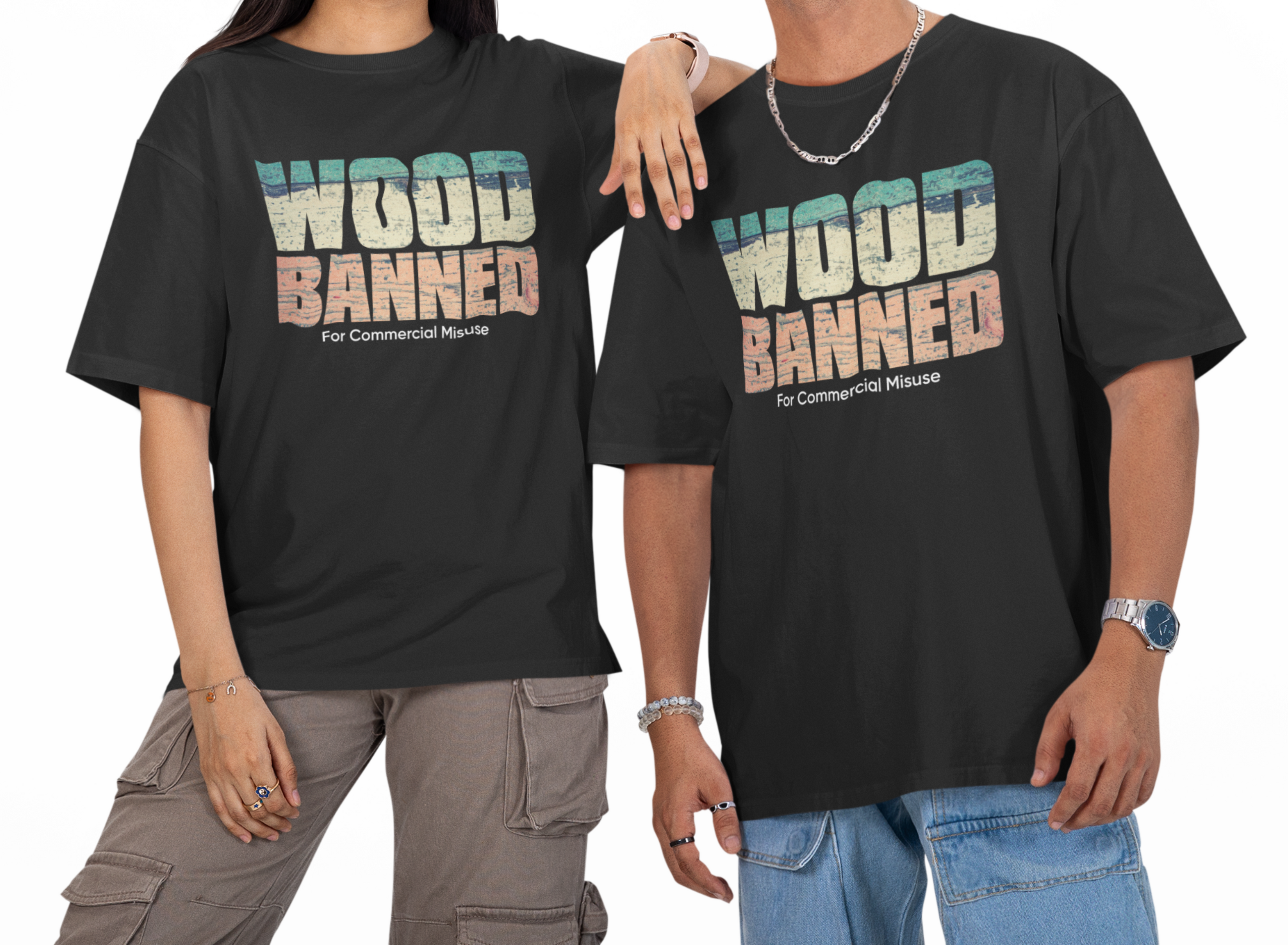 WOOD BANNED Unisex Oversized T-Shirt