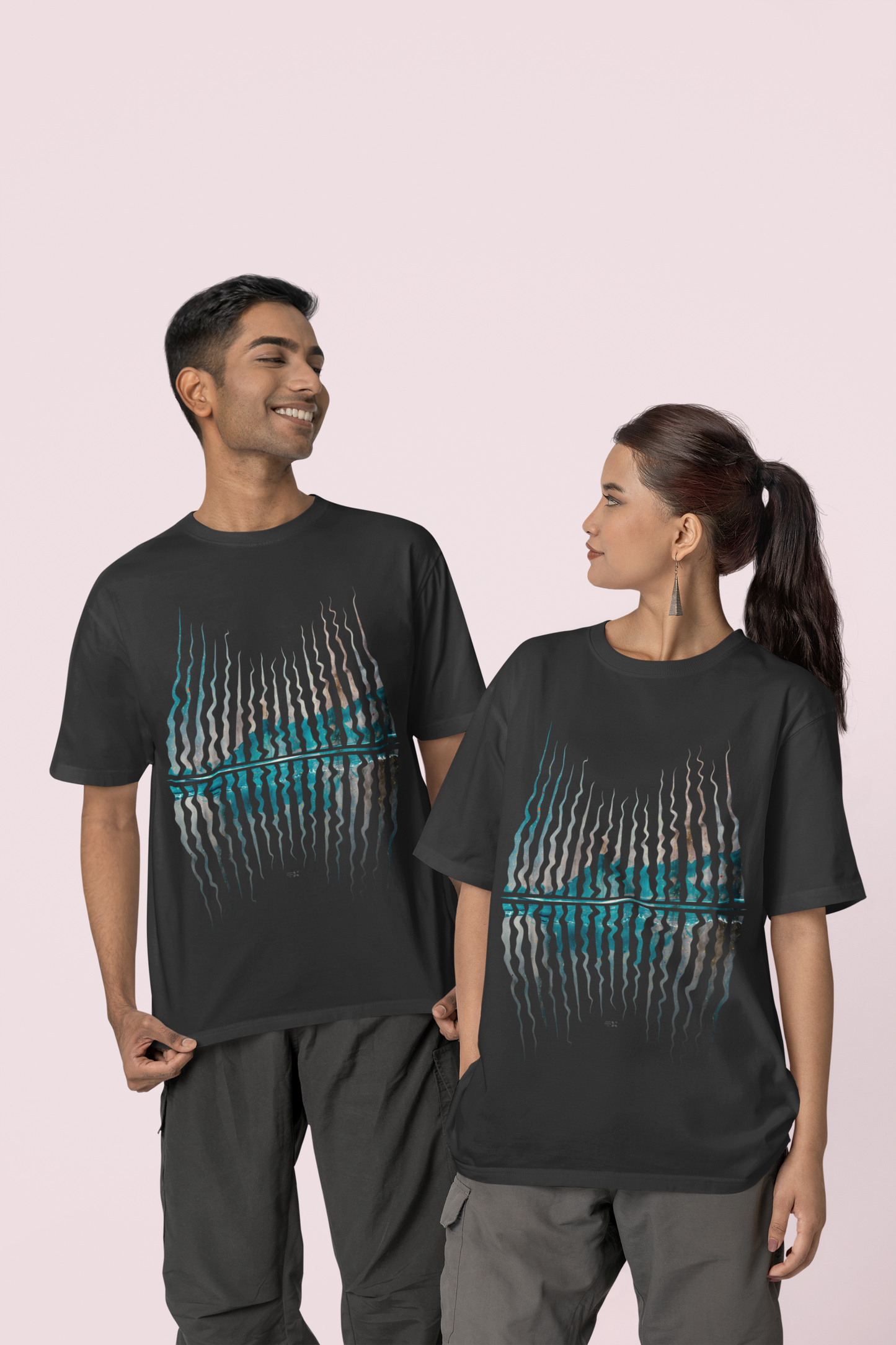 Abstract Unisex Half Sleeve Oversized Tshirt for Both Men & Women