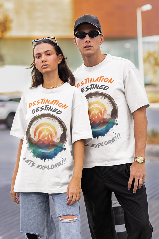 DESTINATION DESTINED Oversized Unisex Half Sleeve T-Shirt for both Men & Women