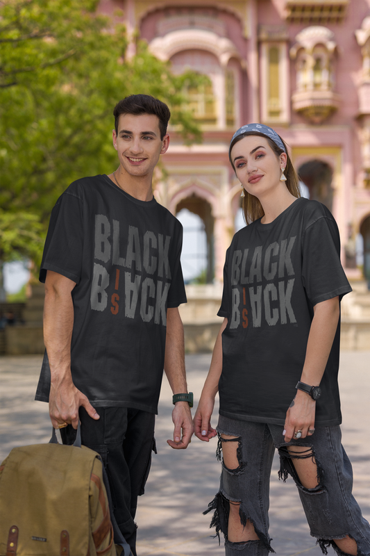 BLACK IS BACK Unisex Half Sleeve Oversized Tshirt for Both Men & Women