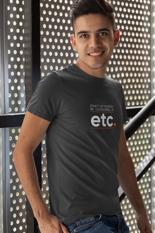 etc. Be Someone Black Dual Side Printed Half Sleeve Tshirt for Men