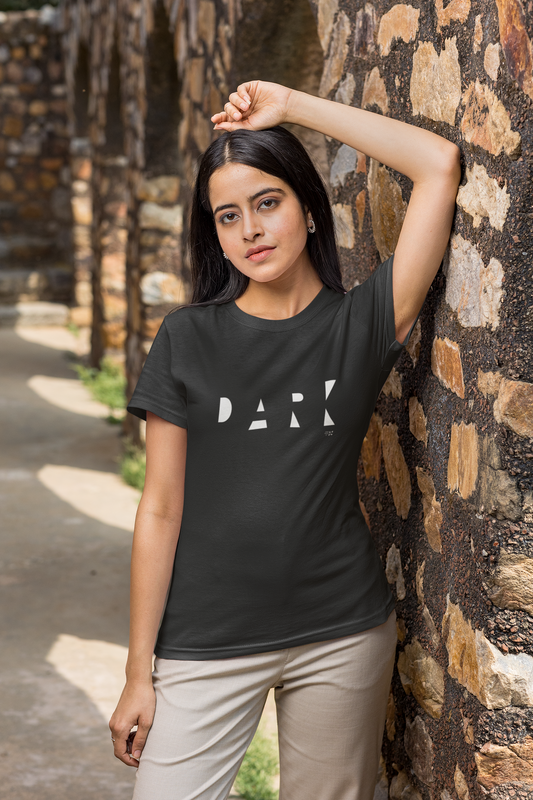 DARK Black Half Sleeve Tshirt for Women