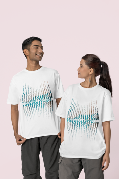 Abstract Unisex Half Sleeve Oversized Tshirt for Both Men & Women