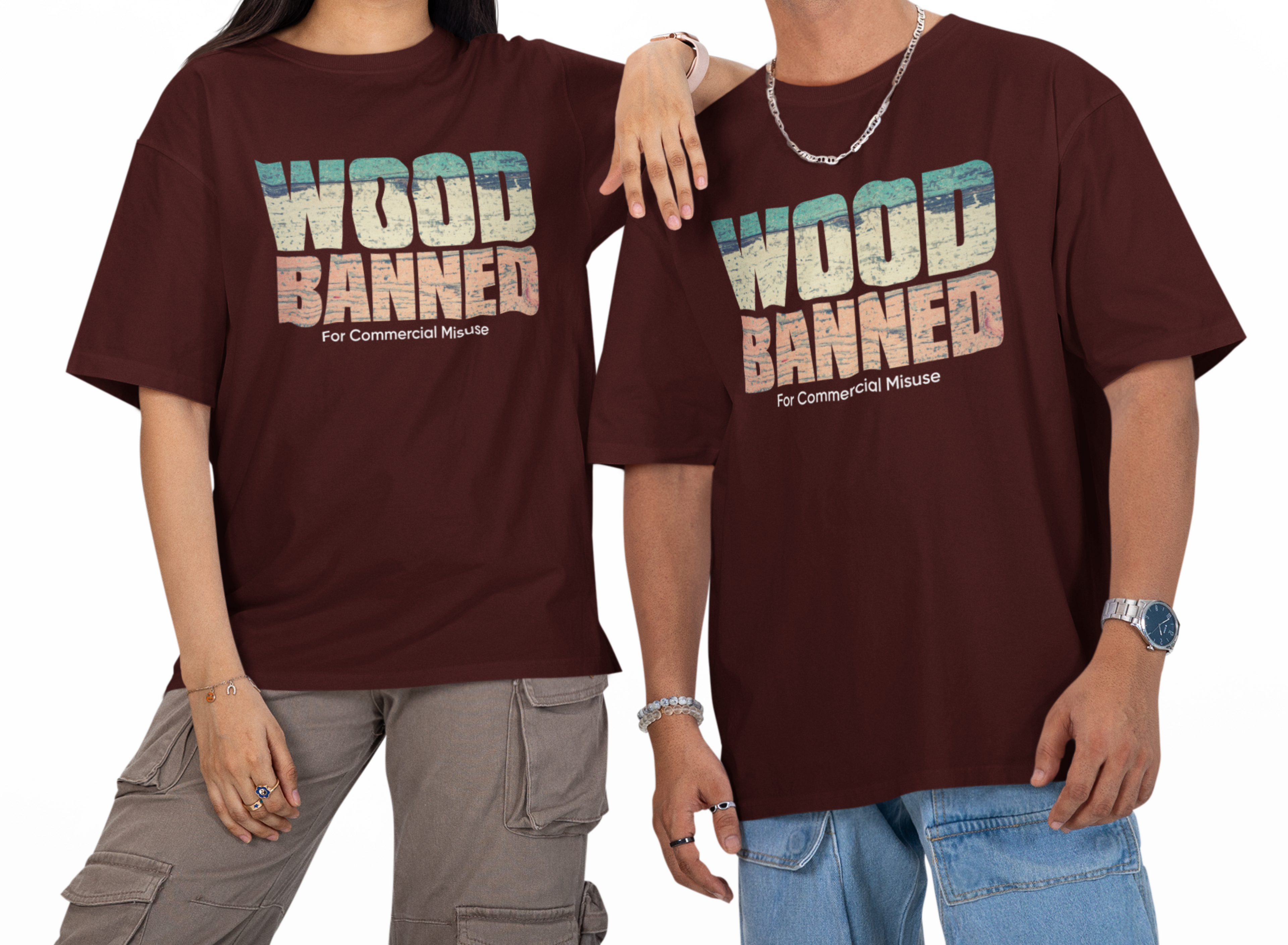 WOOD BANNED Unisex Oversized T-Shirt
