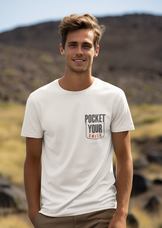 POCKET YOUR SMILE Half Sleeve Tshirt for Men