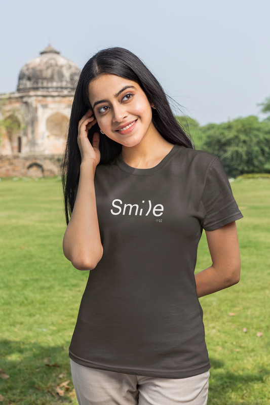 Smile Half Sleeve Tshirt for Women