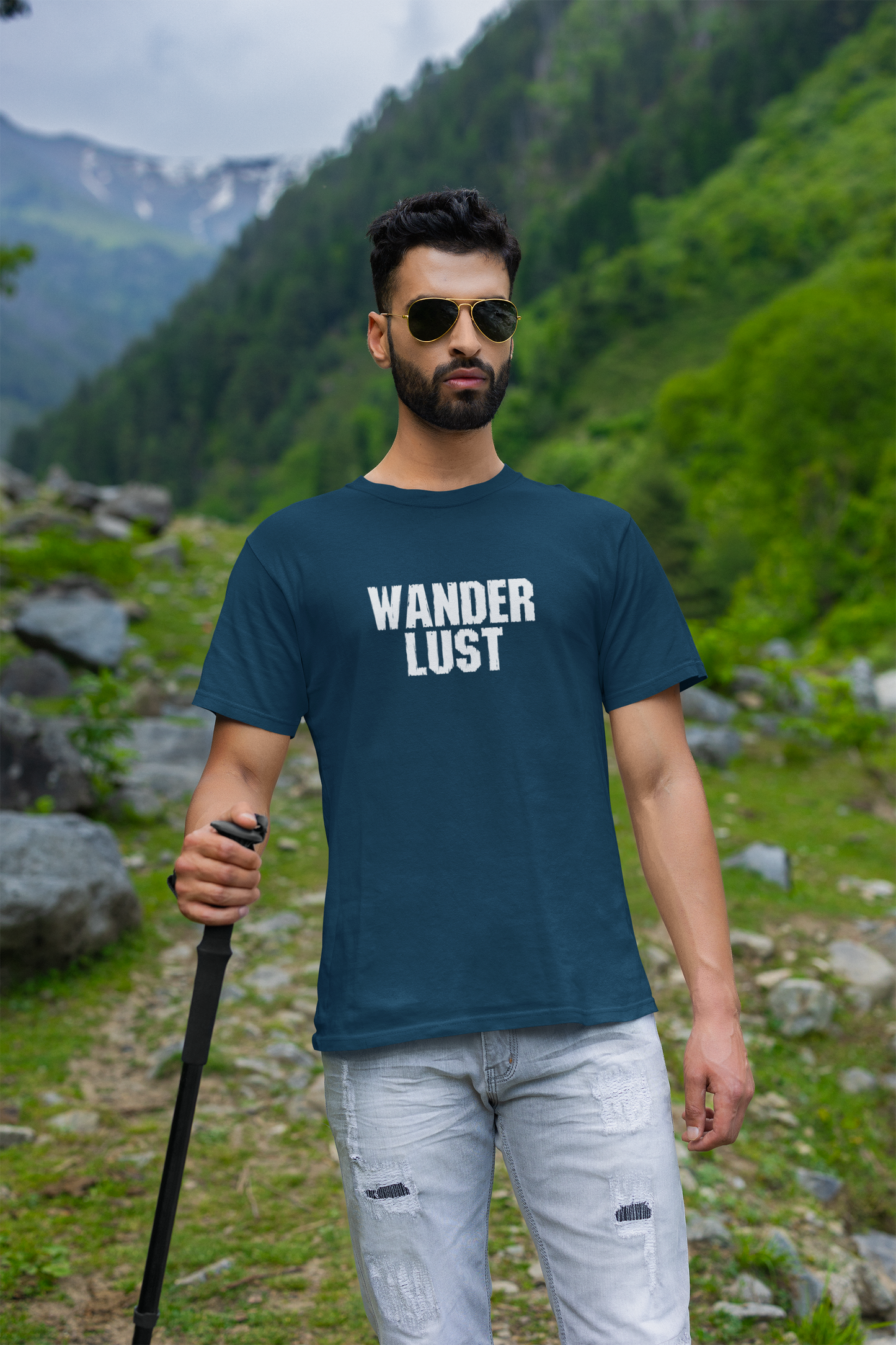 WANDER LUST Half Sleeve Tshirt for Men