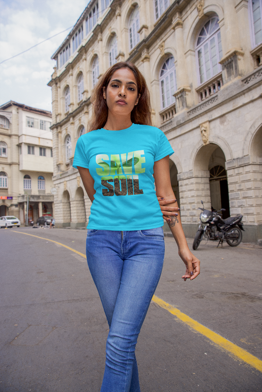 SAVE SOIL Half Sleeve Tshirt for Women