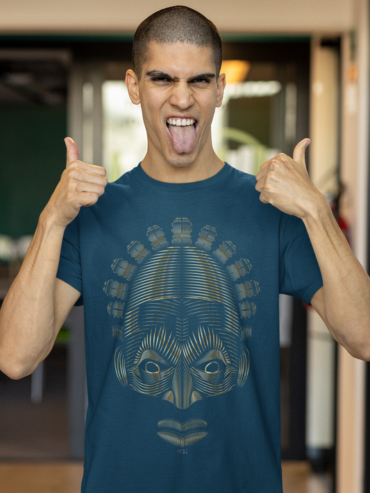 African Mask Half Sleeve Tshirt for Men