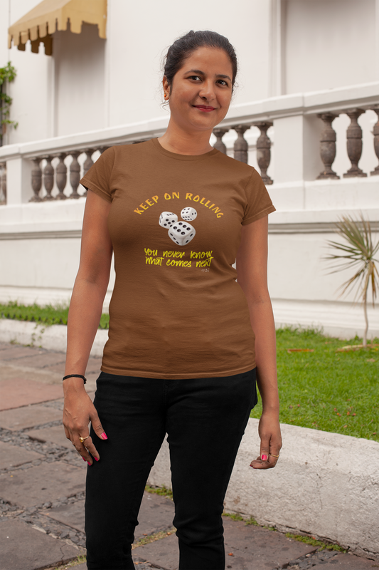 KEEP ON ROLLING Half Sleeve Tshirt for Women