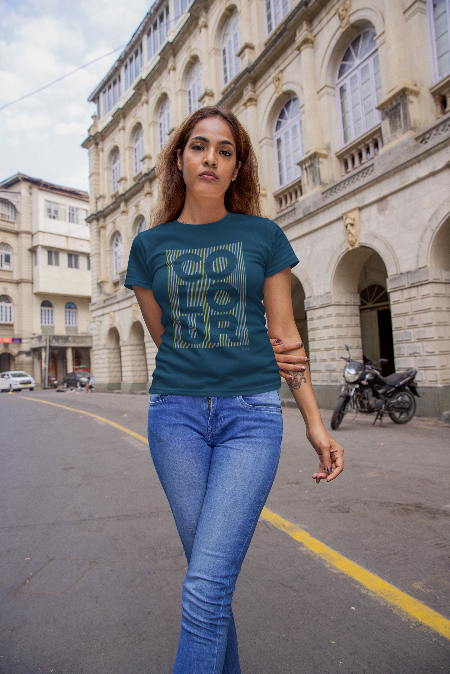 COLOUR Half Sleeve Tshirt for Women