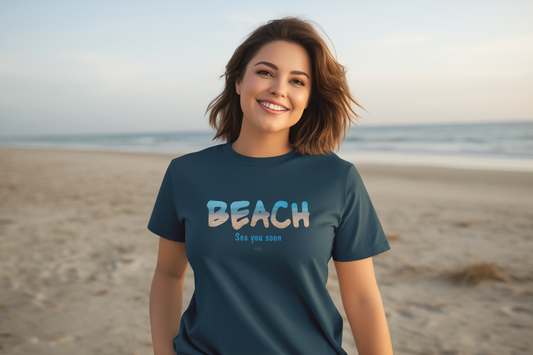 BEACH Half Sleeve Tshirt for Women