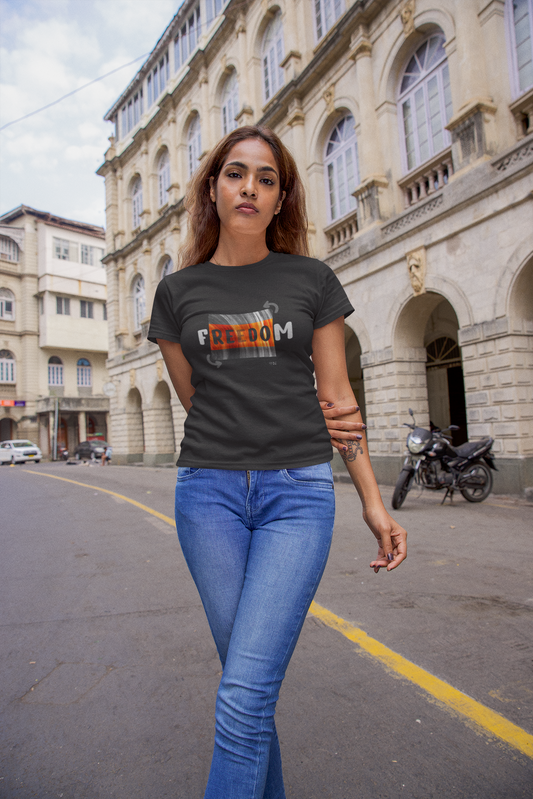 Freedom Half Sleeve Tshirt for Women