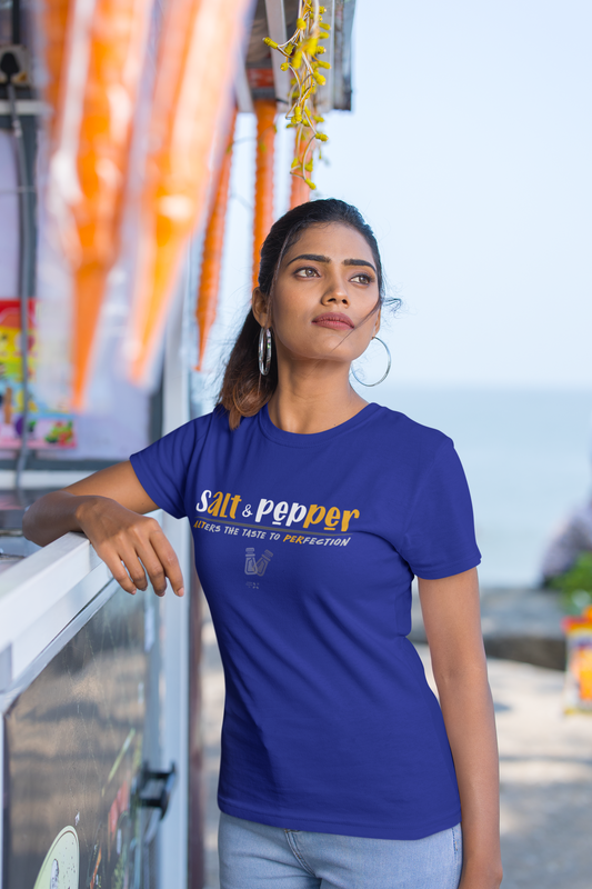 Salt & Pepper Half Sleeve Tshirt for Women