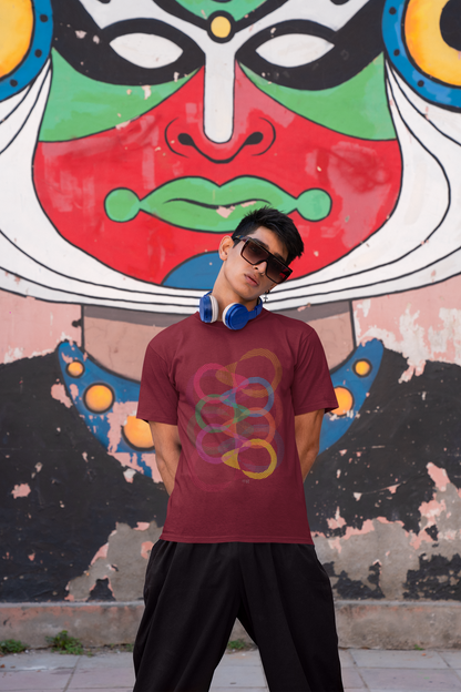 Abstract RGB Pattern Half Sleeve Tshirt for Men