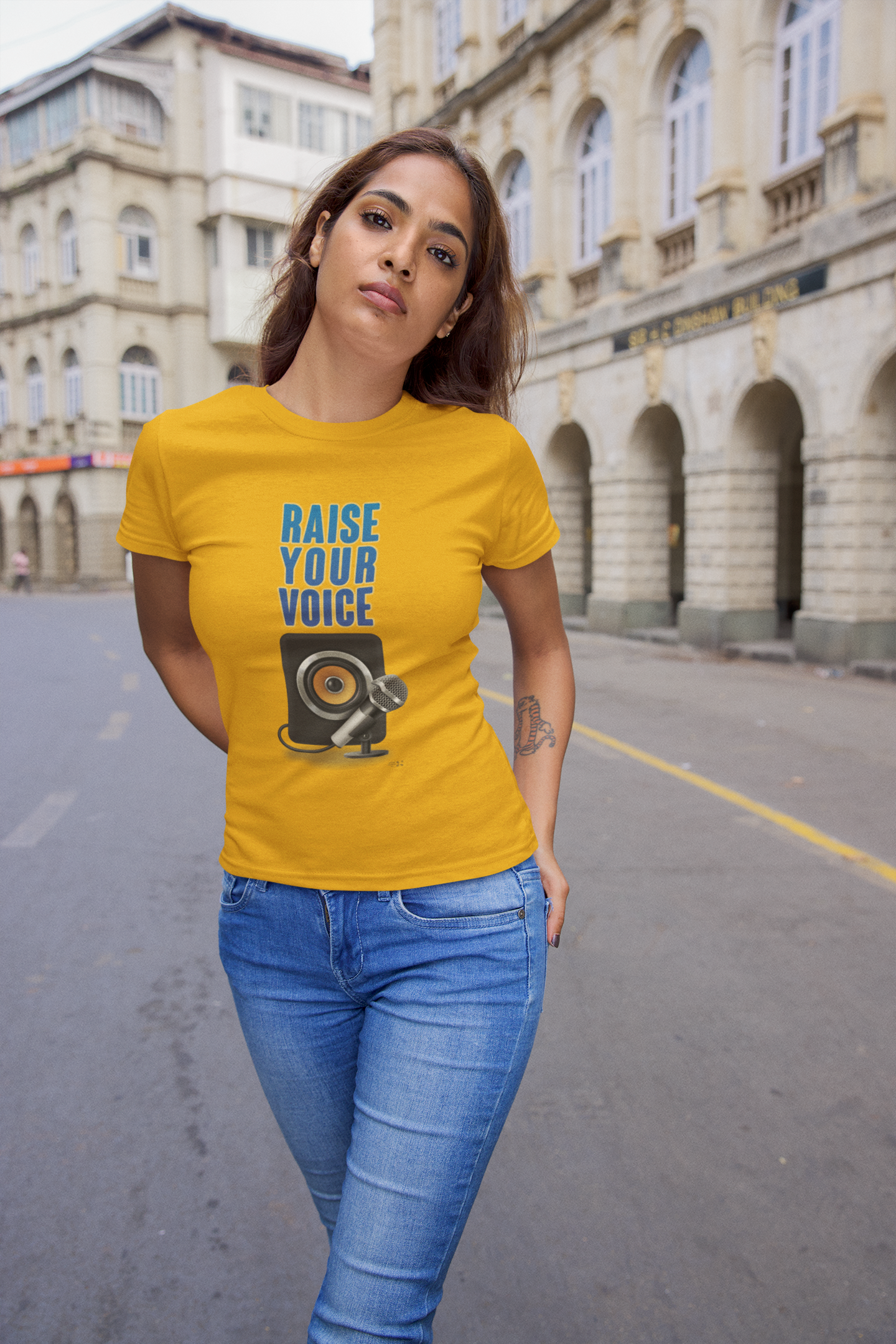 RAISE YOUR VOICE Half Sleeve Tshirt for Women