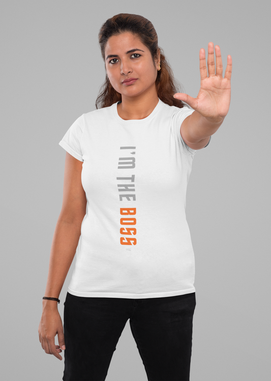 I'M THE BOSS Half Sleeve Tshirt for Women