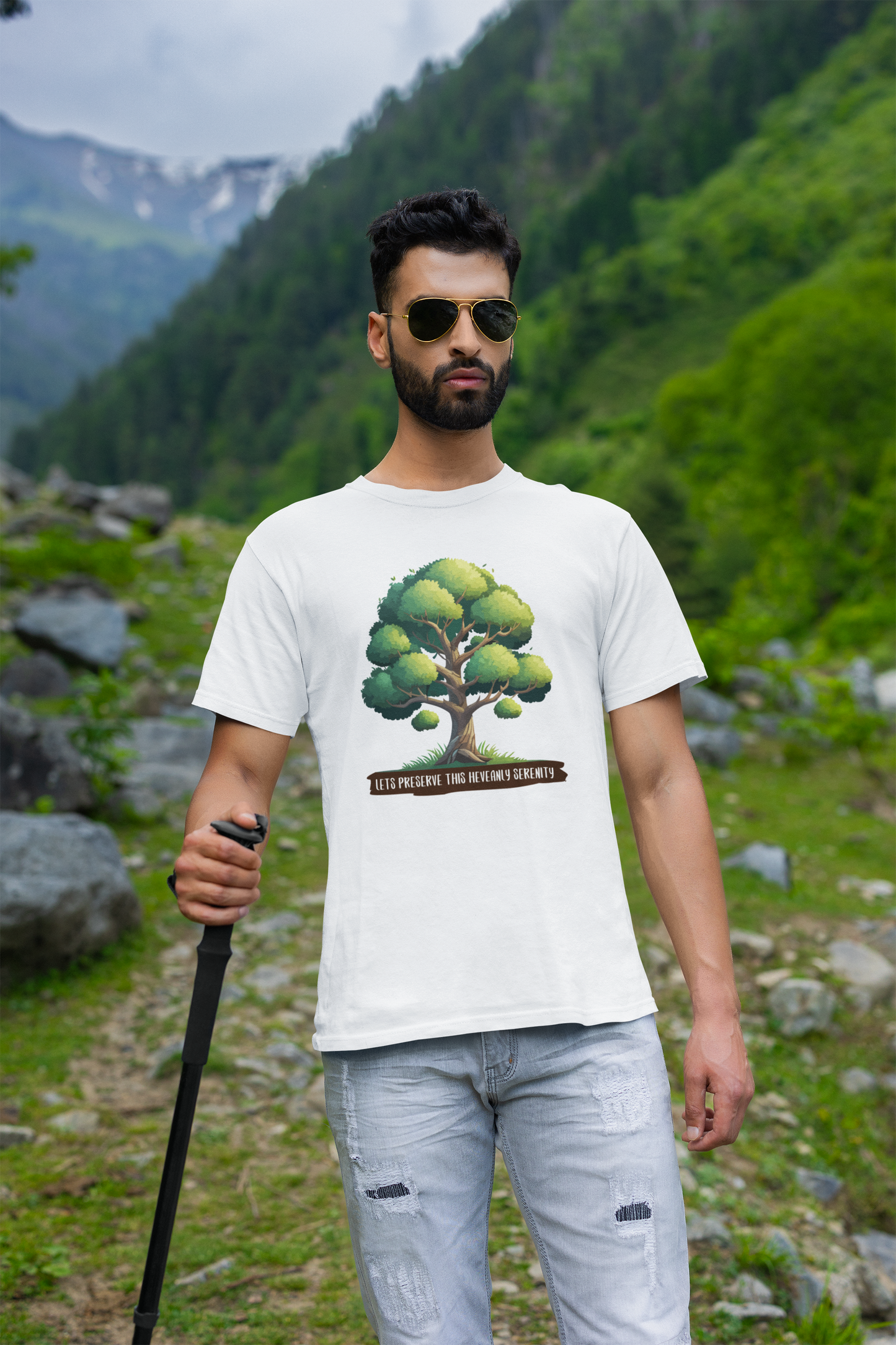 LETS PRESERVE THIS HEAVENLY SERENITY Half Sleeve T-Shirt for Men