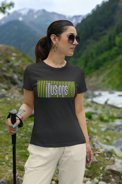 Illusions Half Sleeve Tshirt for Women