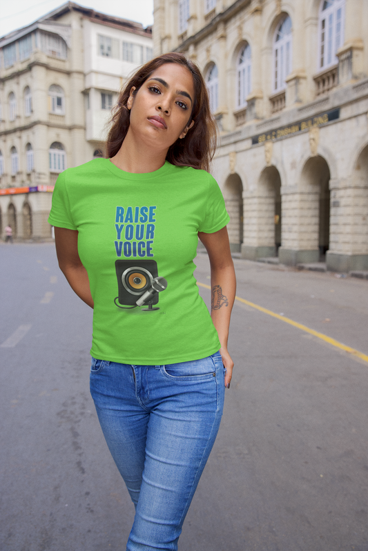 RAISE YOUR VOICE Half Sleeve Tshirt for Women