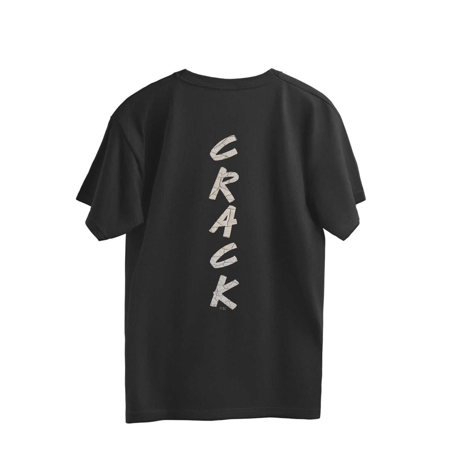 CRACK Black Unisex Half Sleeve Oversized Tshirt for Both Men & Women