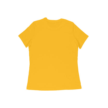 Golden Yellow Solid Colour Half Sleeve T-Shirt for Women