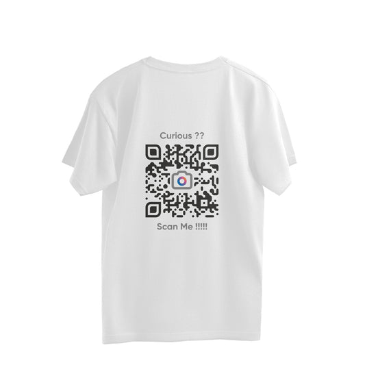 Customizable QR Code Back only Printed Oversized Unisex Half Sleeve T-Shirt for both Men & Women