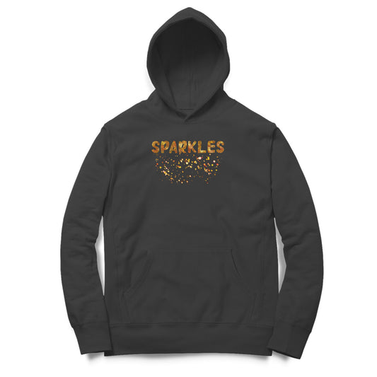 SPARKLES Black Dual Side Printed Hoodie