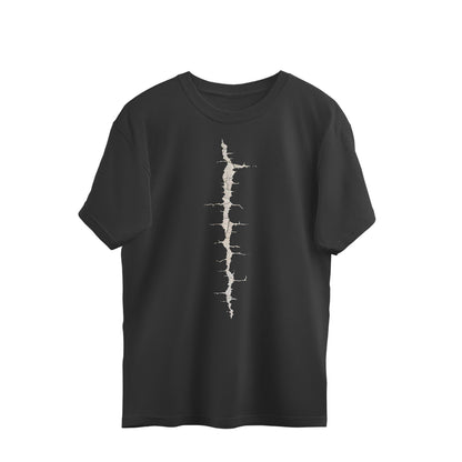 CRACK Black Unisex Half Sleeve Oversized Tshirt for Both Men & Women