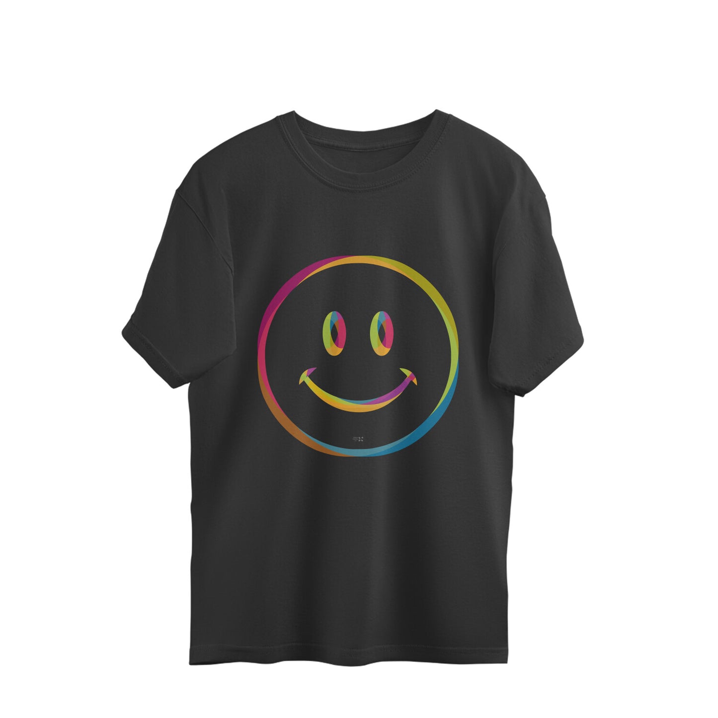 RGB Smile Unisex Half Sleeve Oversized Tshirt for Both Men & Women