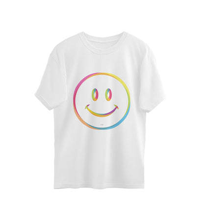 RGB Smile Unisex Half Sleeve Oversized Tshirt for Both Men & Women