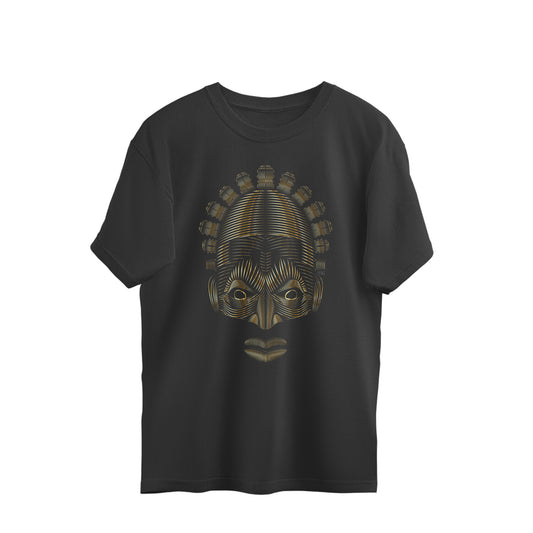 African Mask Unisex Half Sleeve Oversized Tshirt for Both Men & Women