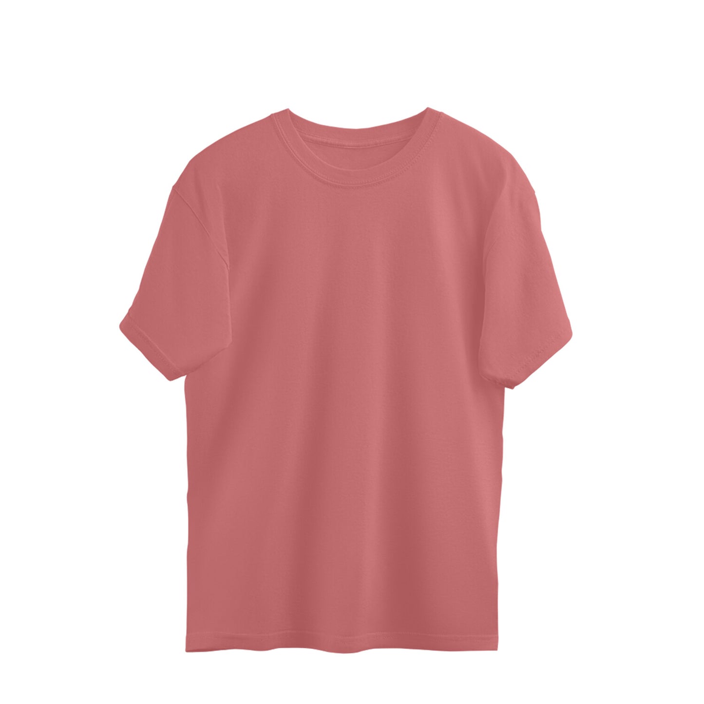 Dusty Rose Solid Colour Oversized Unisex Half Sleeve T-Shirt for Both Men & Women