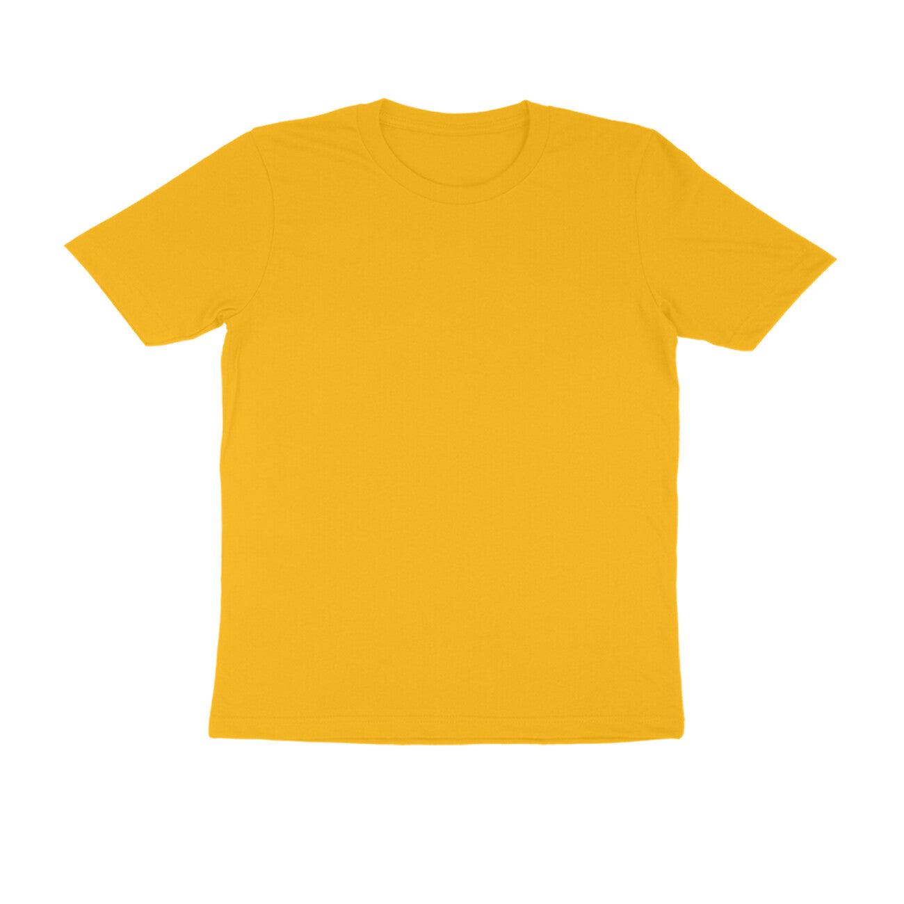 Golden Yellow Solid Colour Half Sleeve T-Shirt for Men