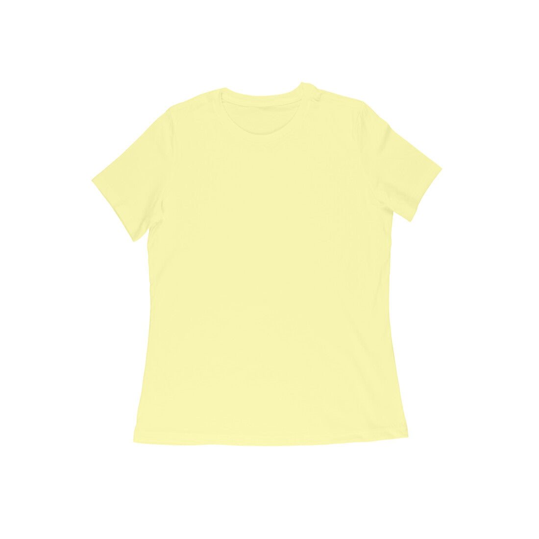 Butter Yellow Solid Colour Half Sleeve T-Shirt for Women