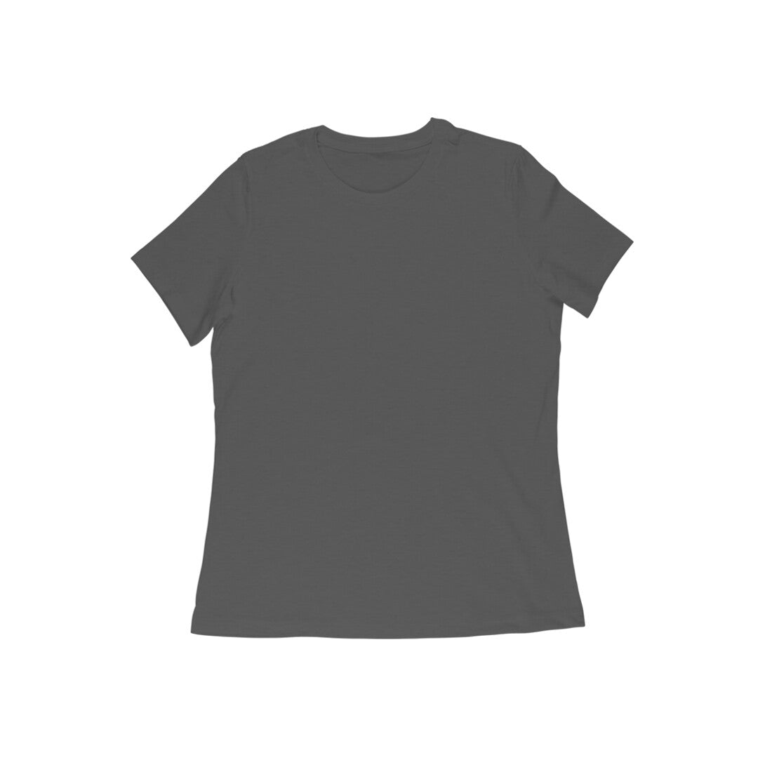 Charcoal Grey Solid Colour Half Sleeve T-Shirt for Women