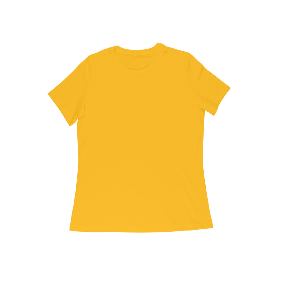 Golden Yellow Solid Colour Half Sleeve T-Shirt for Women