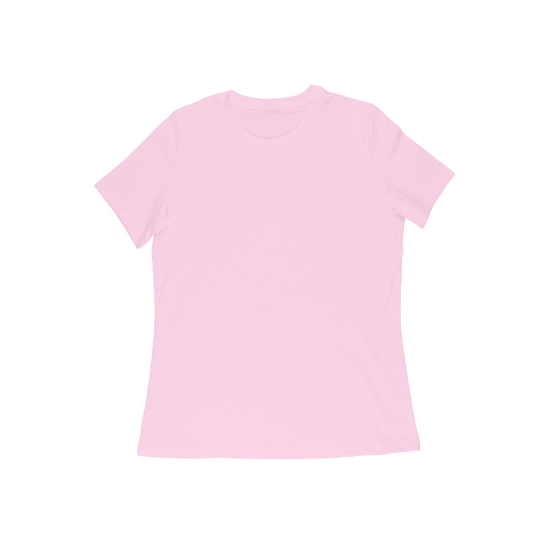 Light Pink Solid Colour Half Sleeve T-Shirt for Women