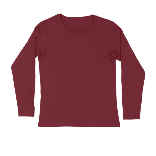 Solid Maroon Unisex Full Sleeve T-Shirt for both Men & Women